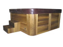 spa with cover and steps